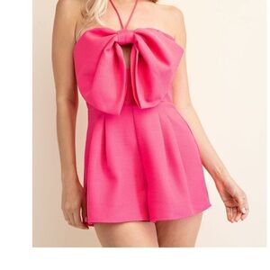 Glam Pink Bow Jumpsuit
